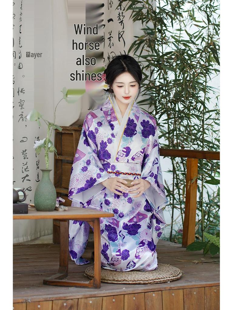 Accappatoio Kimono Primavera/Estate 2026 - Vestito da Sauna Principessa Giapponese con Fiocco Carino