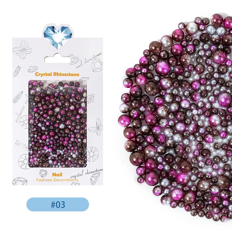 Highlight Symphony Nail Art Pearl Set 1.5-6 Mm Mixed Abs Non-Porous Round Diy Handmade Nail Art Jewelry