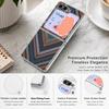 Geometric Cloth Texture Case For Samsung Galaxy Z FlIP 7 FE 6 5 Plating PC+PU Leather Hybrid Folding Cover For Samsung Z Flip7 Flip6 Flip5