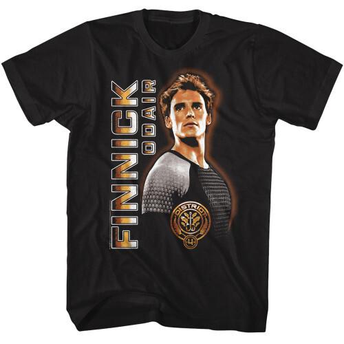 Hunger Games Finnick Vertical Text T-shirt - Black Unisex T-Shirt S