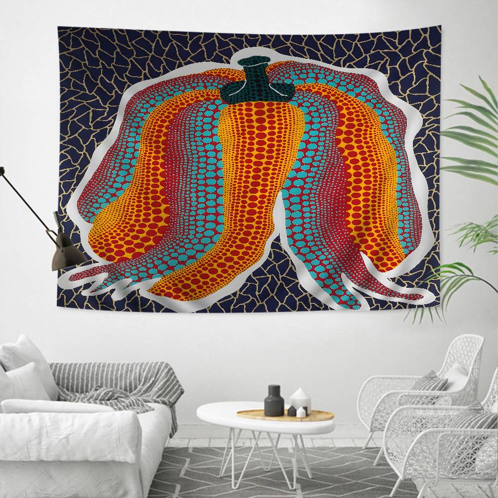 Artwork Classic Kkusama Yyayoi Printed Large Wall Tapestry Buddha Wall Decoration Witchcraft Bohemian Hippie Wall Art Decor