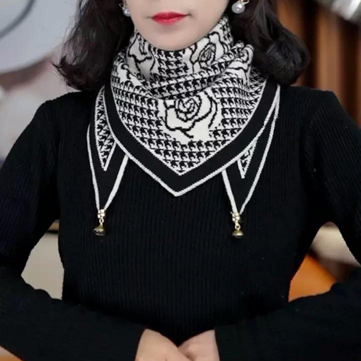 2023 Women's Knitted Striped Faux Mink Collar: Warm, Versatile Neck Cover for Cervical Support
