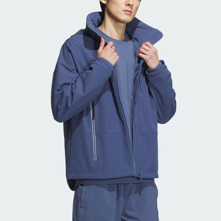 Adidas Fustl Jacket 2 Logo Sports Casual Loose Hooded Jacket Men Jackets Gray Blue IZ1497