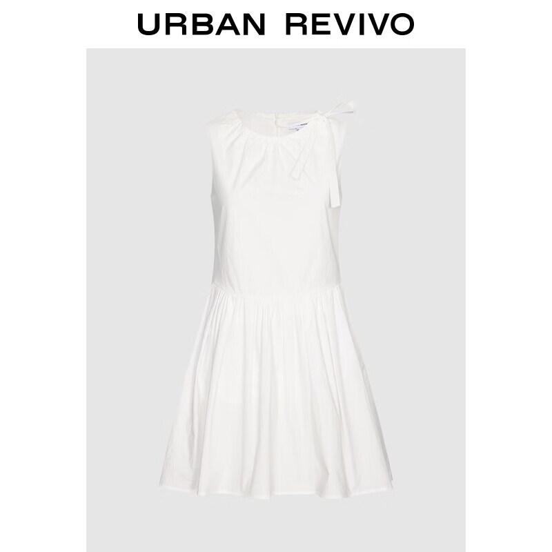 UR2026 Women s Casual Sweet Ruched Sleeveless Dress XS