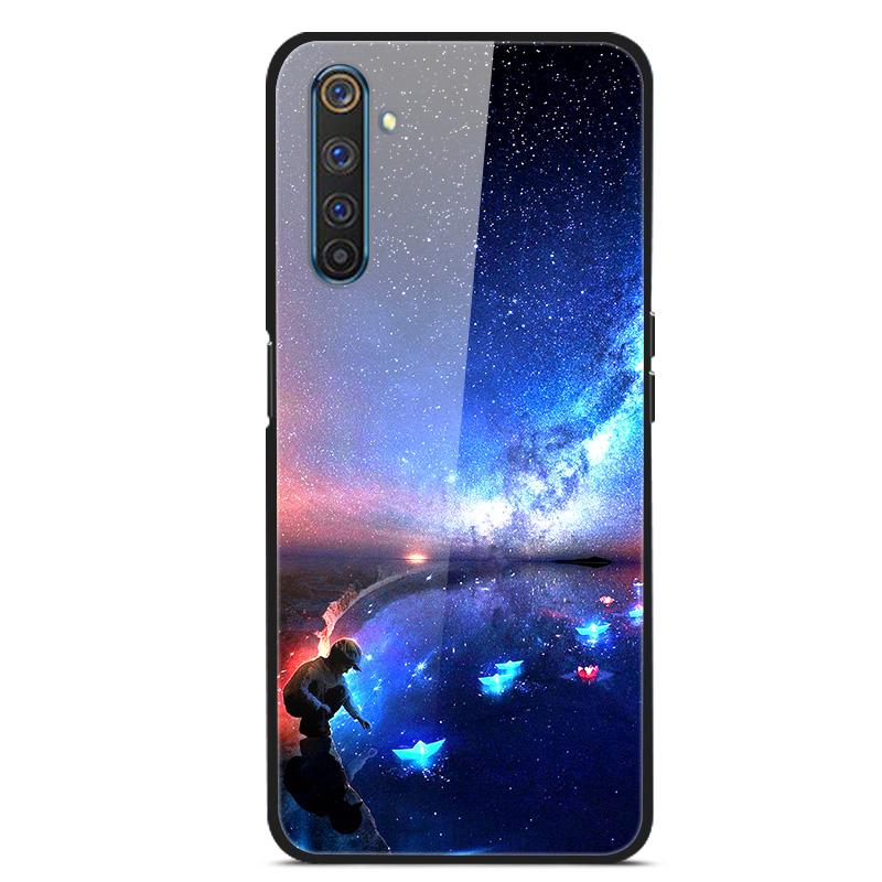 Para OPPO Realme 6 pro Fundas Vidrio Templado Cubierta Trasera del Teléfono para Realme 6pro Fundas con Parachoques de Silicona coque en Realme6 6S 6 s 6i