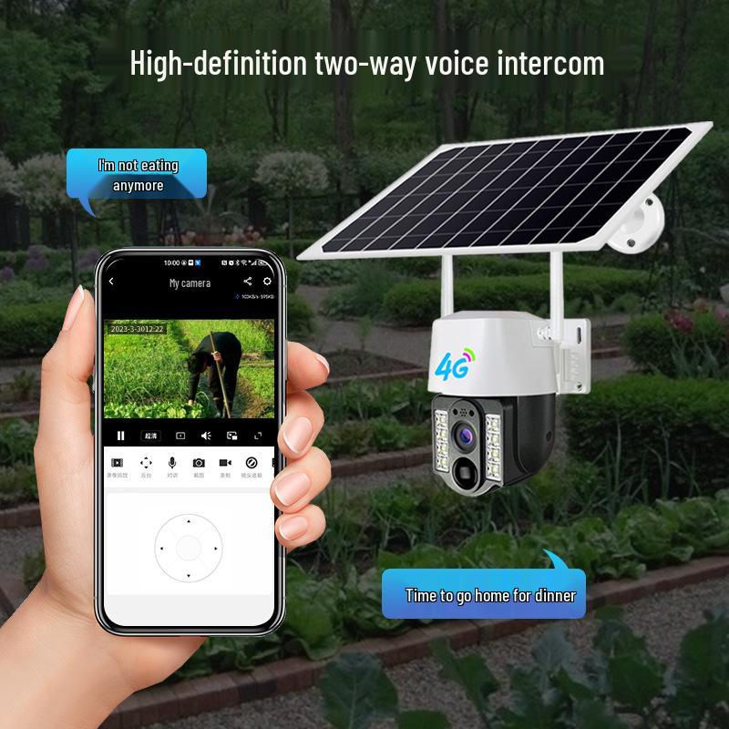 V380 Solar-Powered 4G Outdoor Surveillance Camera with HD Night Vision