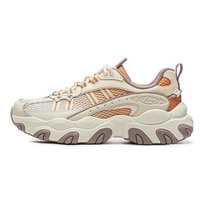 Li Ning Cat Paw Lite3 Casual Shoes Women's Low Top Rock White Gray/Orange Peel Orange AGCW186-5