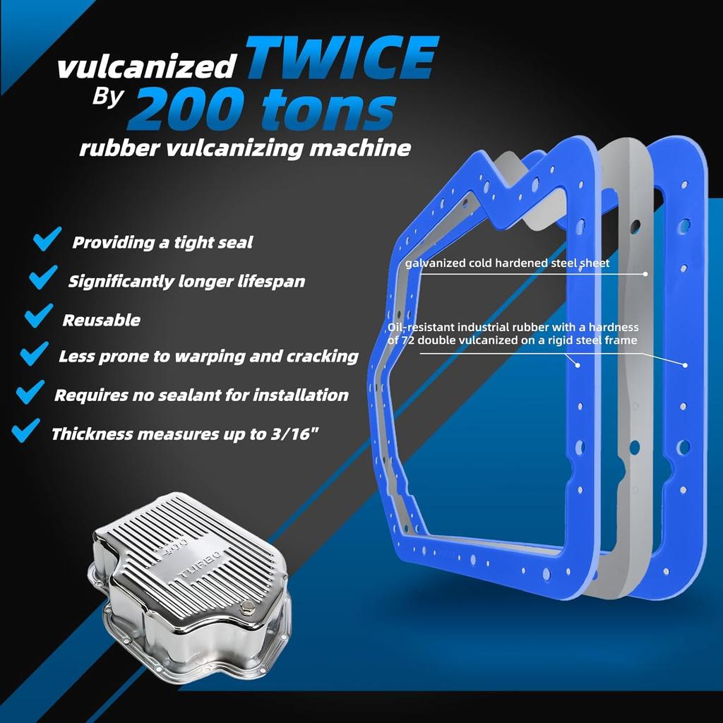 Transmission Oil Pan Gasket Fit For GM Turbo 400, Compatible With Moroso 93103. Upgraded With Steel Shim Ide, Made Of High Durometer Vulcanized