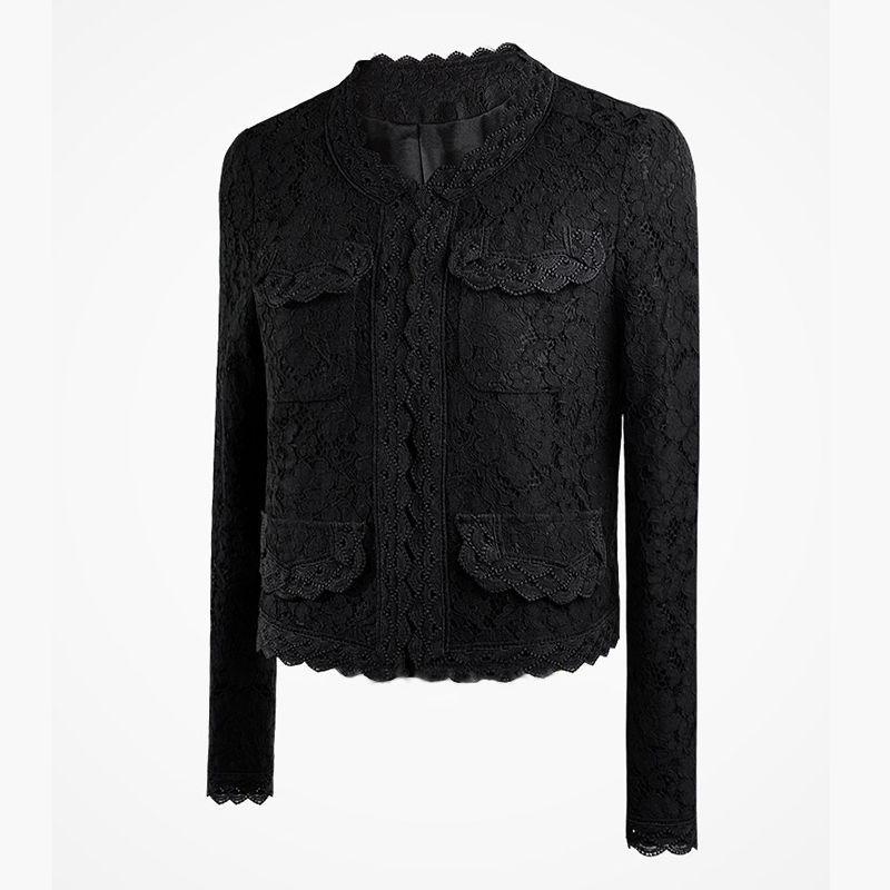 Jarní a podzimní dámský Cardigan Temperament Slim Suit Krajková krátká bunda