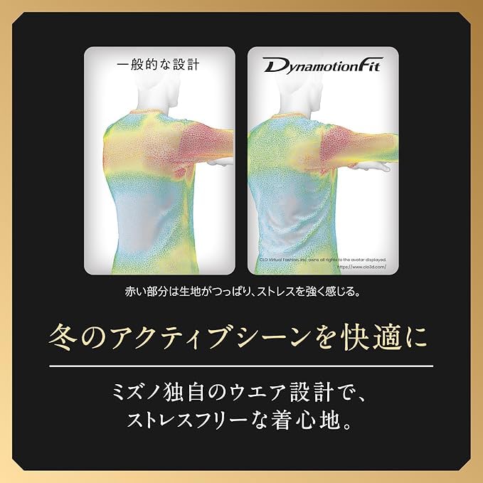 Heat-generating innerwear, Breath Thermo underwear, thick wool crew neck long-sleeve shirt, men's, C2JAAC10, black, size M