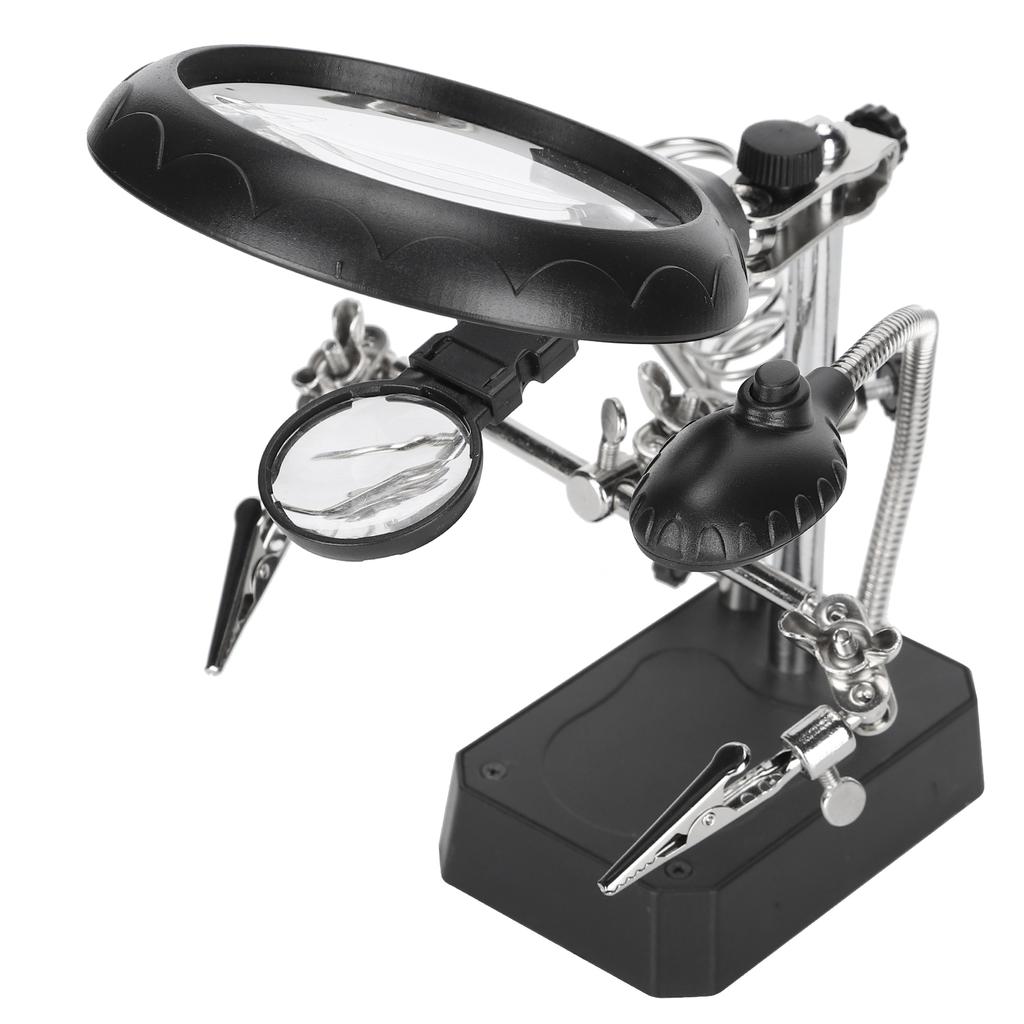 Nagyító segédcsipesz állítható asztali állvány rögzítő szorító lámpatartó beszerelő eszköz