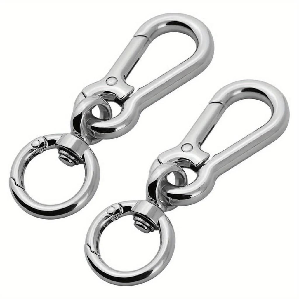 2 Pcs Swivel Trigger Snap Hook Lobster Claw Clasp Spring Loaded Clip, Double Opening Key Chain Clip for Bags Car Keys Keychain