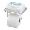 Wall Mount Toilet Paper Dispenser with Top Shelf Roll Holder Storage Organizer Bathroom Clean Dry Access Easy Installation