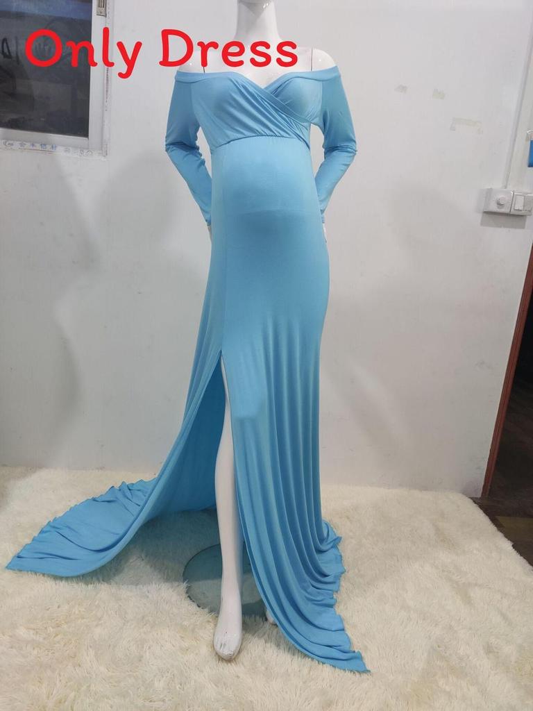 Cotton Maternity Dress With V Neck And Slit Hem For Pregnant Women Summer Street Style