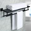SUS 304 Stainless Steel Towel Rack Practical Double Bars Towel Shelf Household Bathroom Wall Mount Holder