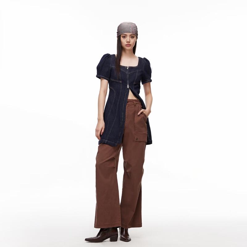 ONLY 2024 Summer Puff Sleeve Denim A-line Mini Dress