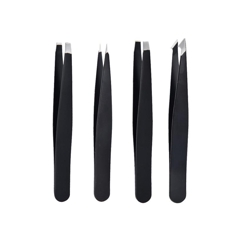 4Pcs Tweezers Set Professional Makeup Tools Stainless Steel Tweezers For Eyebrows For Facial Hair And Ingrown Hair Removal