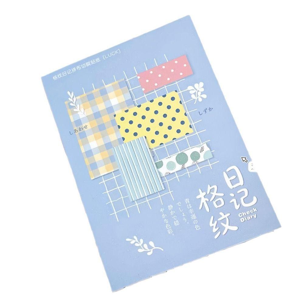 Cut Film Stickers Decorative Sticker Books Vintage Plaid Journal Stickers Japanese Stationery
