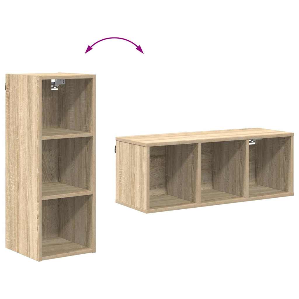 Wall Mounted Cabinet in Sonoma Oak Finish 30 x 29.5 x 80 cm Particleboard