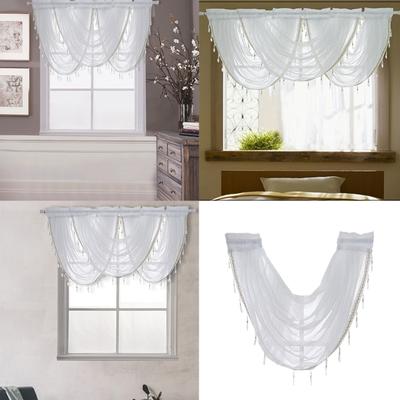Elegant Silver Embroidered Sheer Window Curtains Portable Designs Easy Installation Home Office Decoration