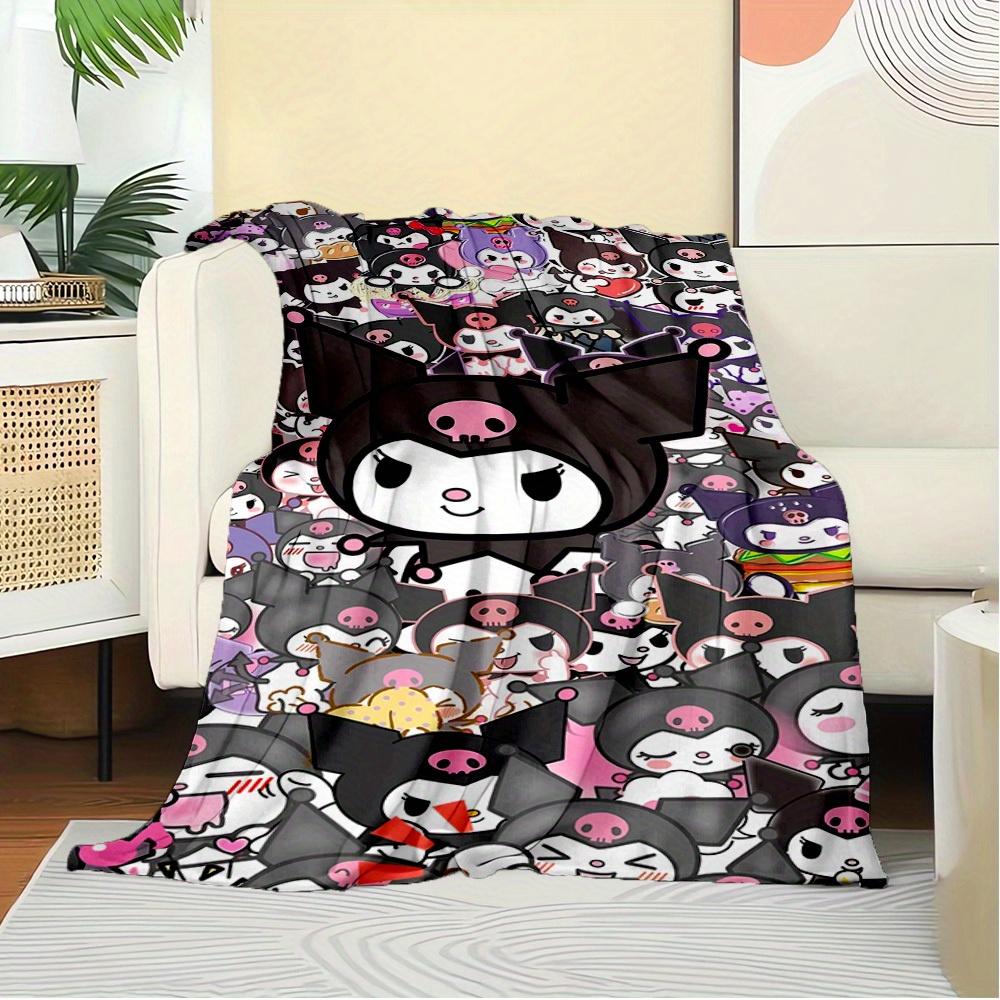1pc Kuromi Halloween themed cute cartoon character home decor blanket - seasonal universal cozy washable gift, suitable for all ages, suitab