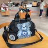 Fashion Bag Women's New Handbag Tote Bag Waterproof Nylon Shoulder Bag Cute Bear Sticker Versatile Messenger Bag with Small Bag