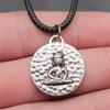 17 stilar Buddha-staty Hänge Halsband Svart Läderkedja Halsband Fabrikspris Handgjorda Smycken