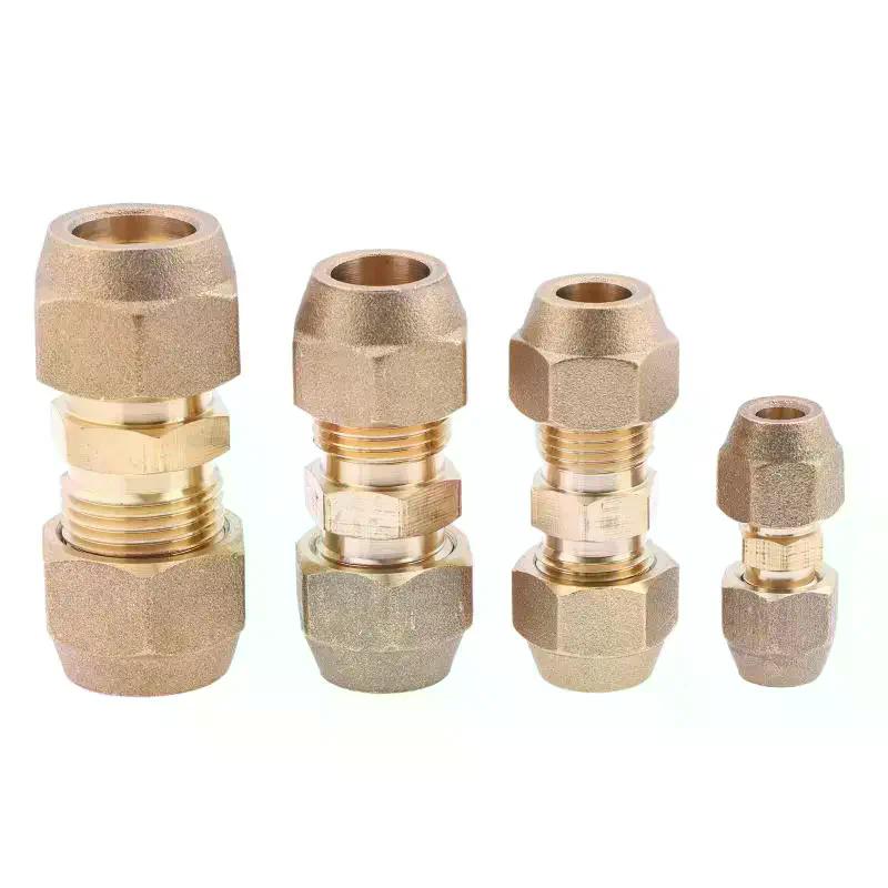 *1Pcs 2 3 4 5mm Quick Connectors Straight Pipe Extension Joint No-Weld Fittings With Flare Nuts Copper Connectors