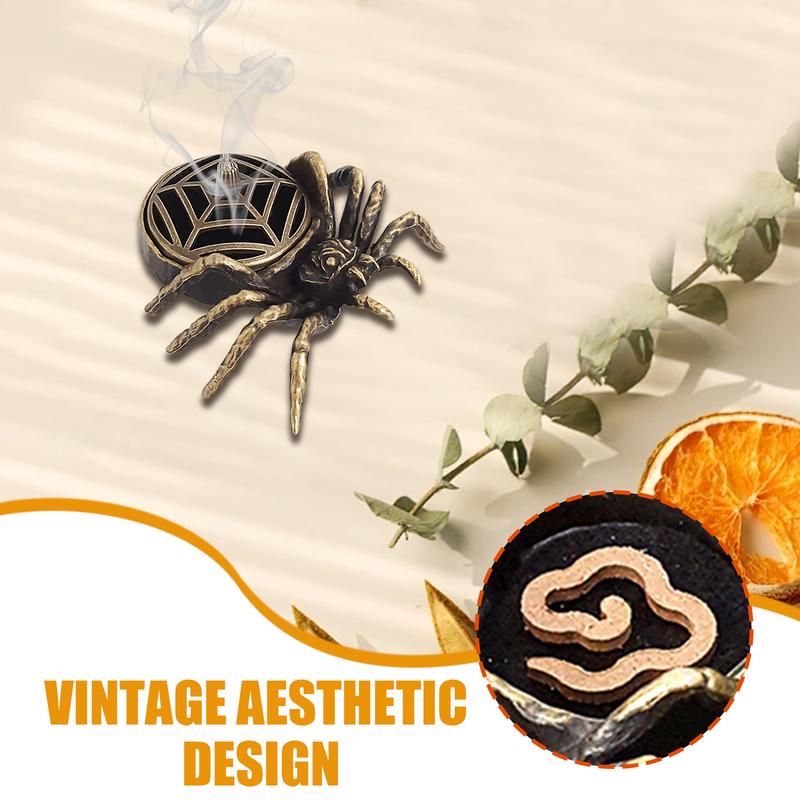 Kreativ retro spindelform Rökelsebrännare Buddhistiska redskap Rökelsebrännare Zinklegering Husinredning för lugnande, rogivande