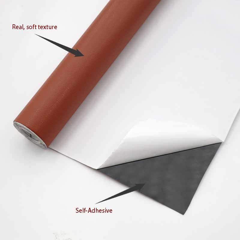 Silná samolepicí vinylová fólie z umělé kůže - 0,6 mm silná pro opravu pohovky, obnovu nábytku, renovaci skříněk a stolových desek