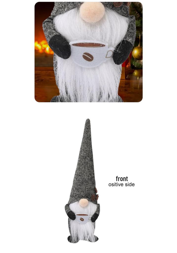Cartoon Faceless Santa and Rudolph Standing Figures - Christmas Decorations and Children's Gifts