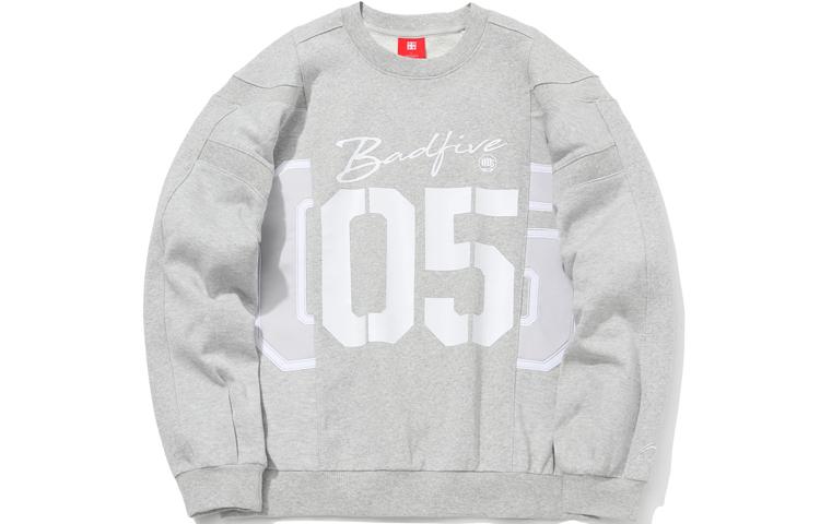 Li Ning Sweatshirts Men s Gray Crew Neck Moderate Regular AWDQ931-3 M