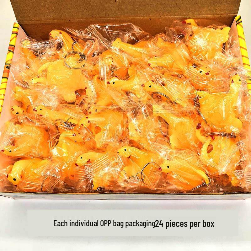 Breloc Jucărie Pui Ou Stoarce - Glumă Amuzantă de Eliberare a Stresului