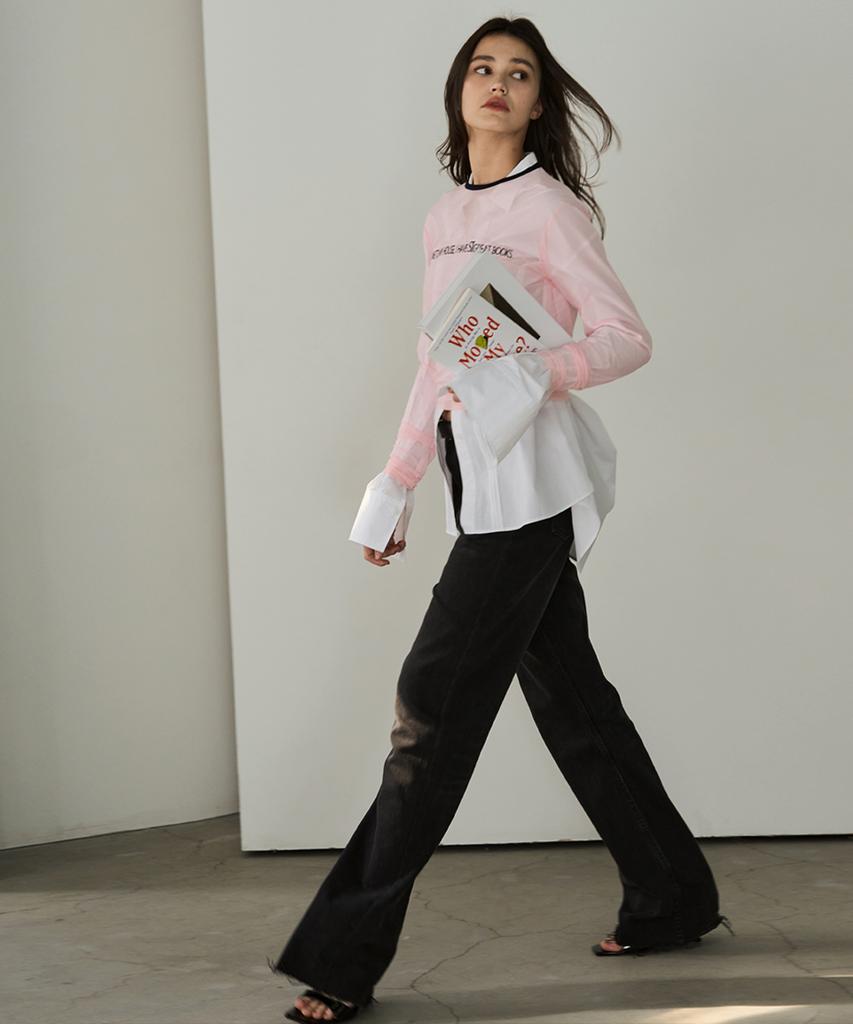 SIGREAT Print Mesh T-Shirt_Pink