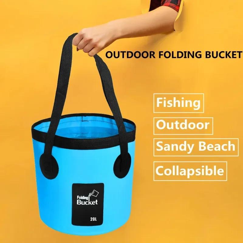 1Pcs 12L Waterproof Water Bags Folding Bucket Portable Outdoor Foldable Bucket Water Container Collapsible Fish Washbasin Bucket