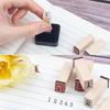 A96I-Alphabet Letter Number 36 Pcs Small Wooden Rubber Stamps In A Wooden Box For Card Making Multipurpose Wood Stamp