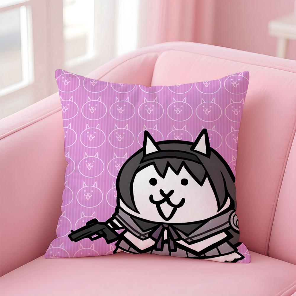 TD Cartoon Game The Battle CatsC Cushion Cover Pillow Case Soft Skin Friendly Fabric Concealed Zipper