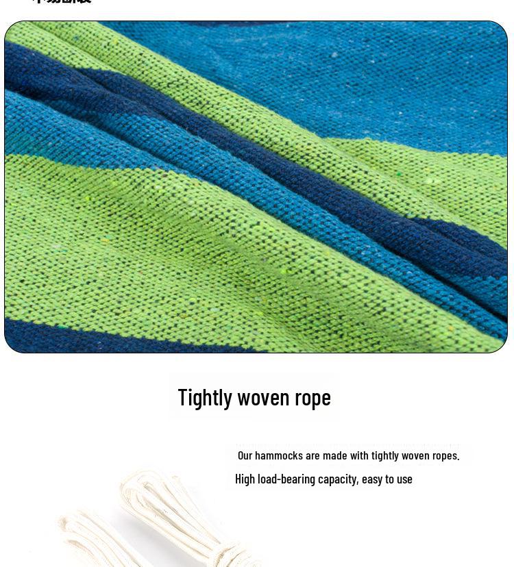 Anti-Rollover Double Canvas Hammock: Versatile for Indoor & Outdoor Use