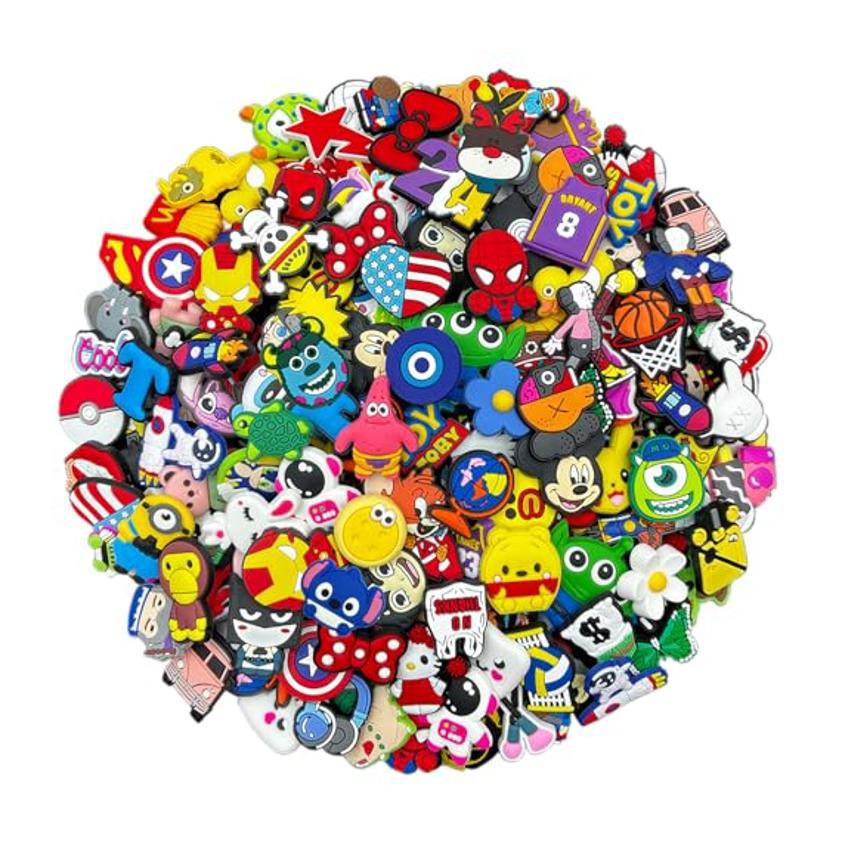 Random Cartoon Crocs Shoe Charms & Pins - Cool & Cute Bulk Pack (30-50-100 Pieces)