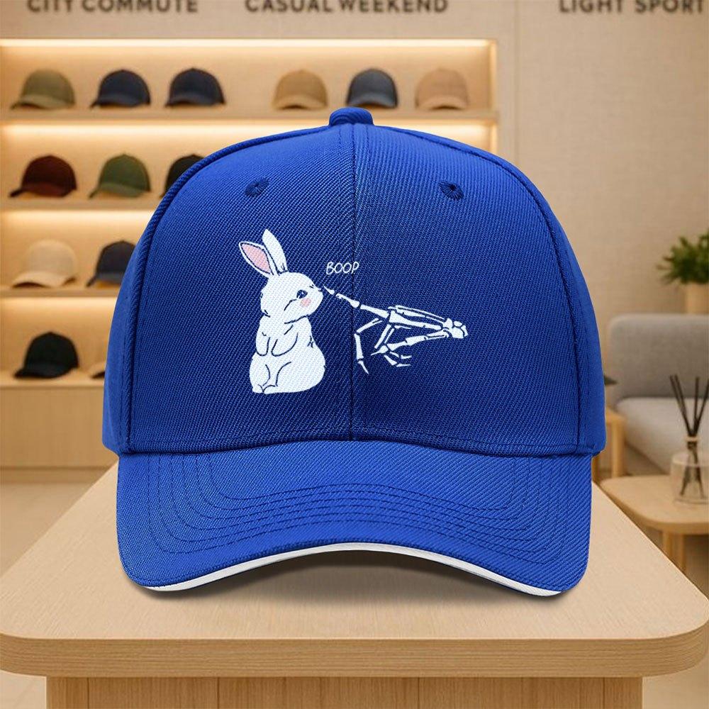 Goth Easter Rabbit Skeleton Boop Funny Graphic Baseball Cap Polyester Casual Adjustable Unisex Hat