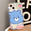 Blue Love Bear Is Suitable for iPhone17promax Cartoon Mobile Phone Case Apple 16 Large Hole 14/13 Transparent 15.
