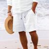 2023 Men's Hot-Selling Cotton Linen Drawstring Beach Shorts