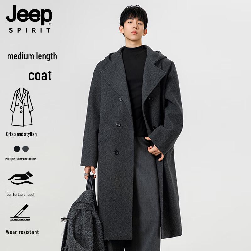 

Мужской ретро-плащ средней длины с капюшоном JEEP SPIRIT L