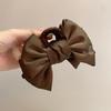 Leopard Print Bow Hair Claw Women Large Claw Clip Satin Solid Color HairClip Denim HairAccessories
