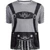 Novelty Lederhosen Print Polo Shirt, Fun Themed Casual Wear
