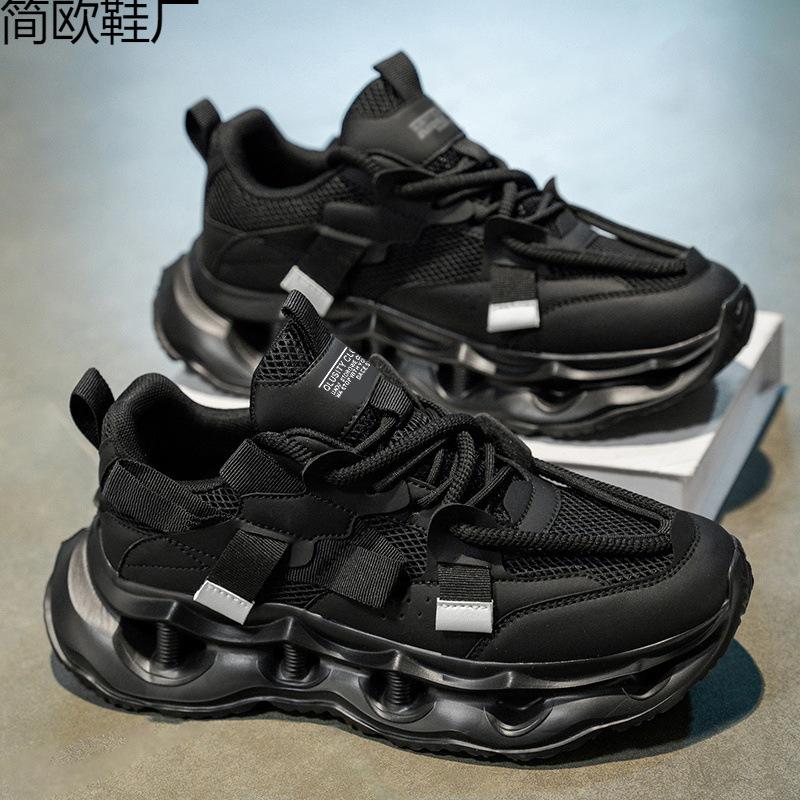 Summer new men's platform heightening shoes trendy student mesh casual sports shoes versatile straight