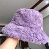 Umělá kožešina Plyšová čepice Bucket Klobouk Furry Panama čepice Outdoor Fisherman Cap Women