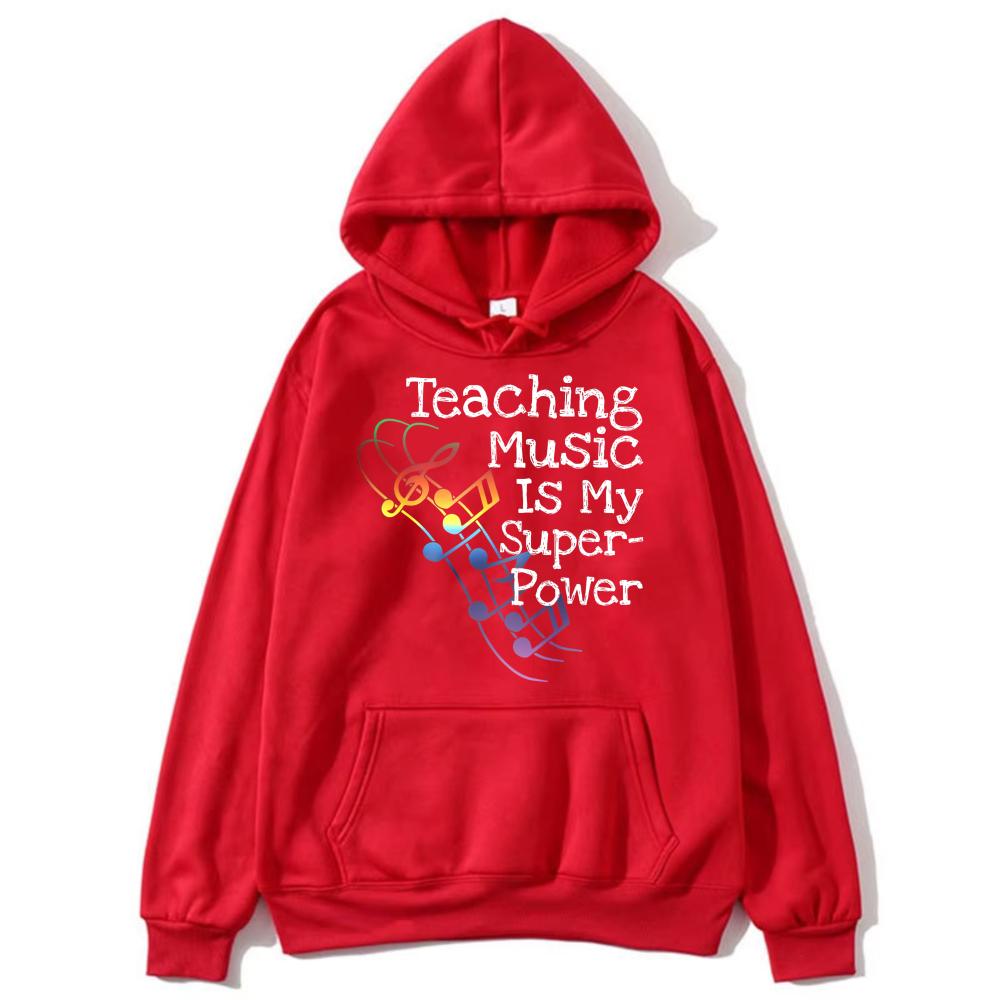 Music Teacher Hoodie Trend Women Hooded Sweatshirt Musical Note Graphic Sweatshirt Long Sleeve Comfort Warm Apparel Women Hoodie