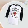 Hellfire Club T-Shirt Three-Quarter Sleeves Pullover Streetwear Women Men Aesthetic Graphic Printed Tees Clothes for Summer