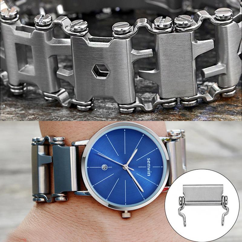 Multifunkční náramek Kovové nástroje šroubovák Náramek z nerezové oceli Pánský venkovní nástroj 29 v 1 Nouzový EDC nástroj přežít